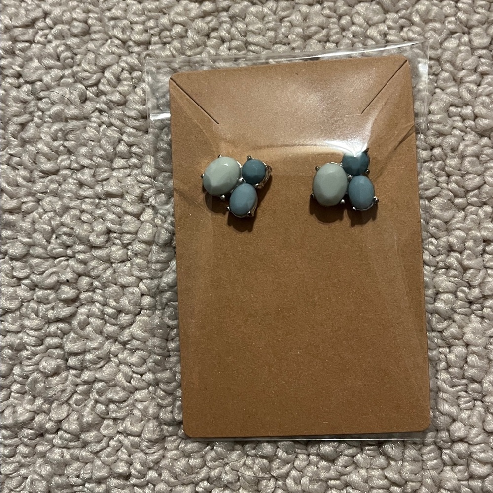 Vintage Costume Jewlery Silver and Blue Women's Earrings